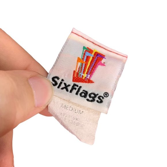 Vintage Y2K Six Flags Magic Mountain California Oversized Red Pull Over Sweater - Picture 3 of 7